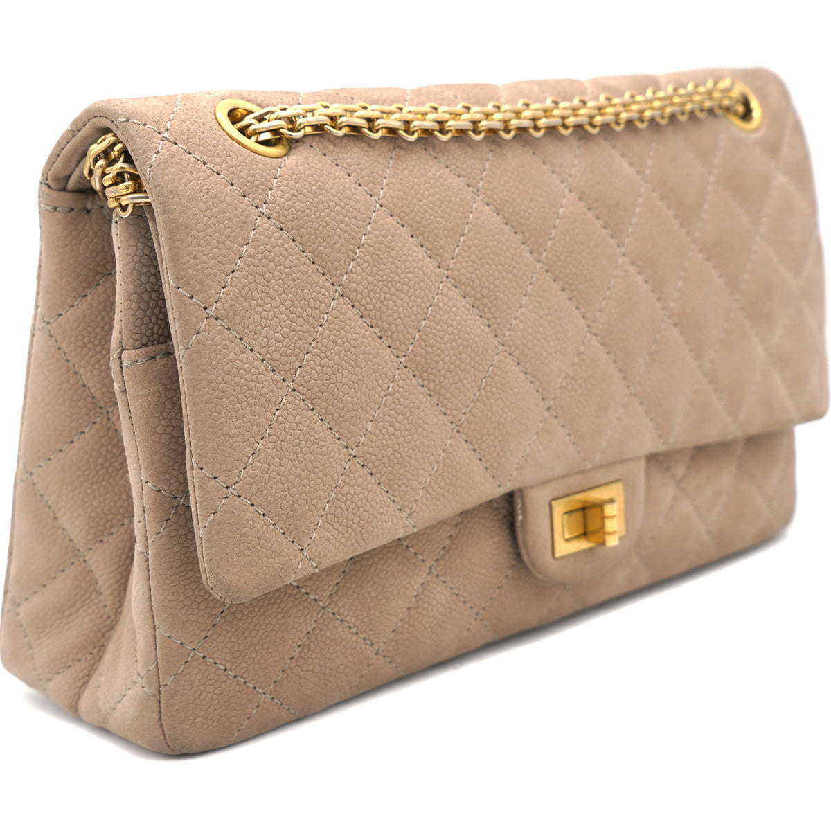 Chanel 2.55 Reissue Flap Bag Nubuck Beige 226 STYLISHTOP