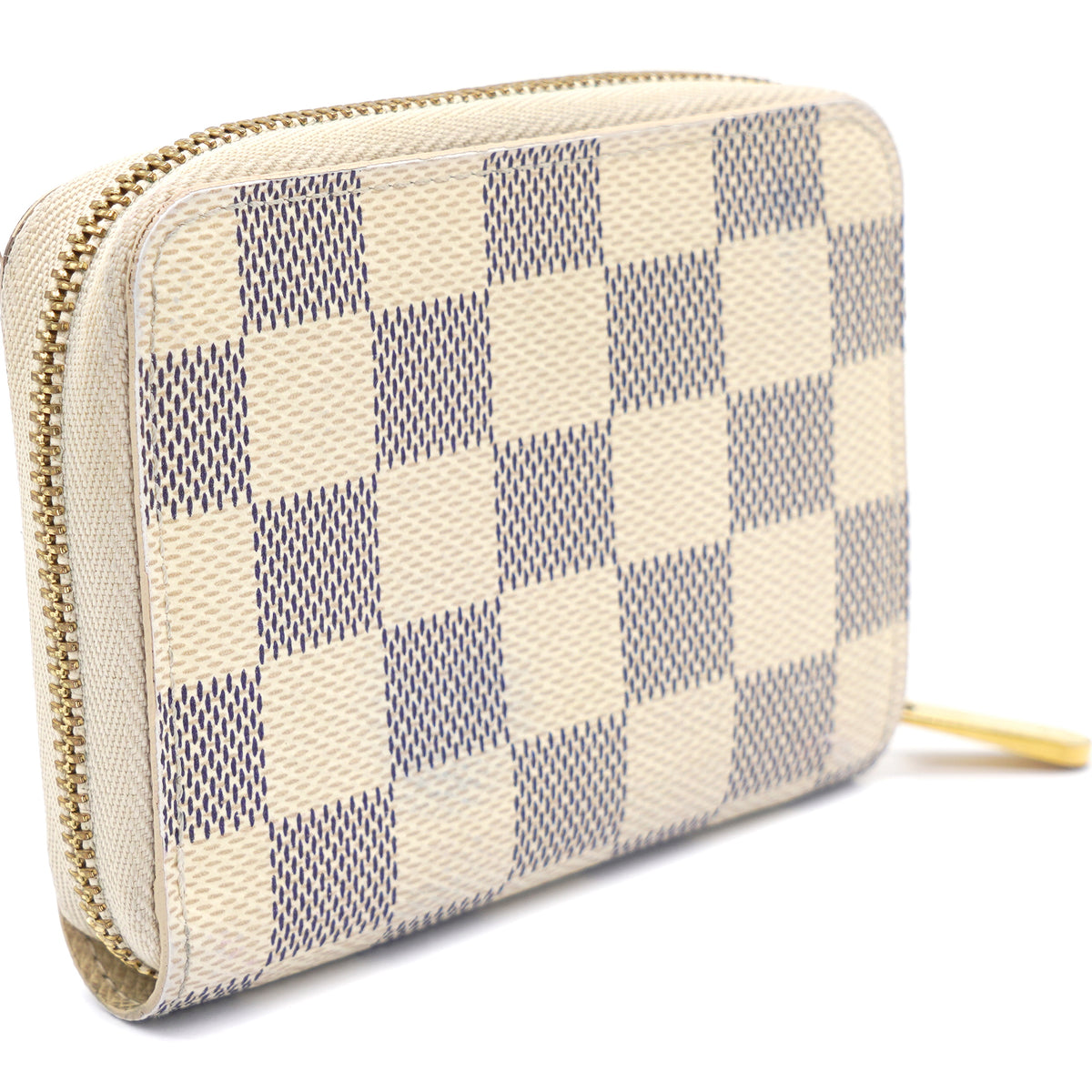 Louis Vuitton Zippy Coin Wallet Purse N60098 Azur Damier Azur Tahiti Cream  Pink