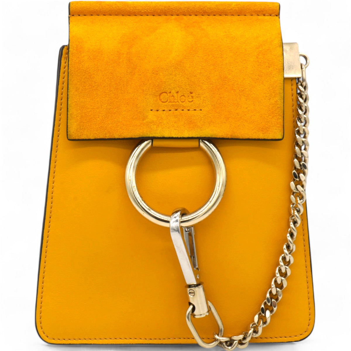 Chloe Suede Mini Faye Bracelet Bag Yellow STYLISHTOP