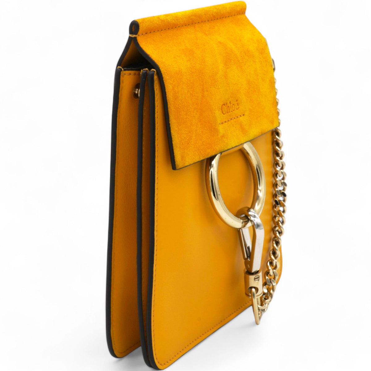 Chloe Suede Mini Faye Bracelet Bag Yellow STYLISHTOP