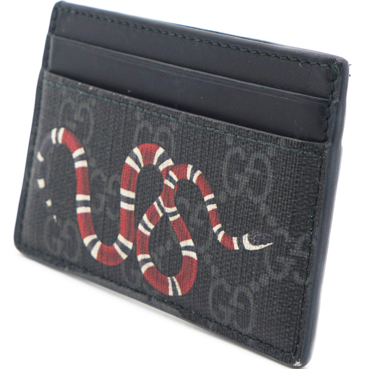 Gucci Black GG Supreme Canvas and Leather Kingsnake Card Holder – STYLISHTOP