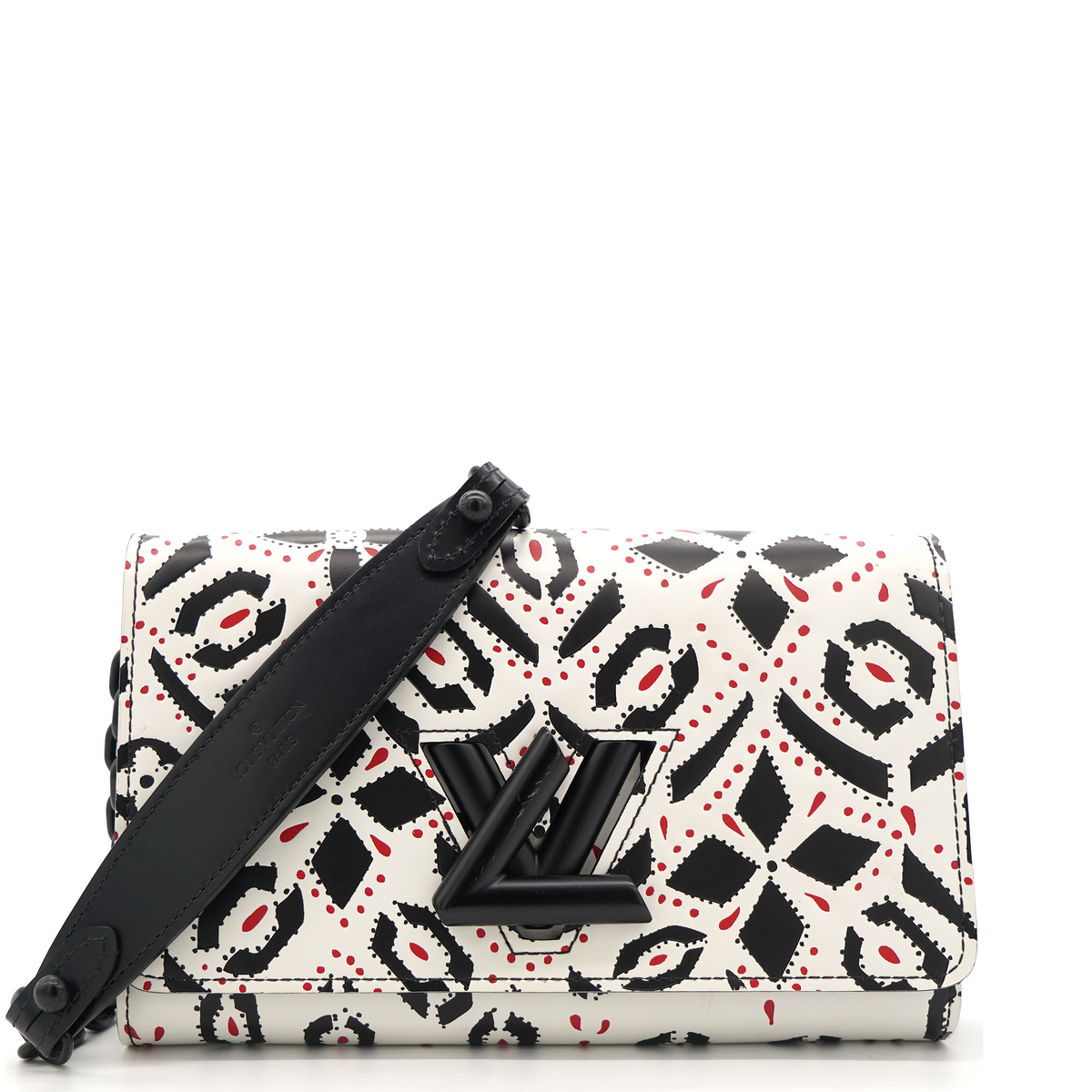 Louis Vuitton White/Black Graphic Print Leather Twist Wallet on Chain Bag -  Yoogi's Closet