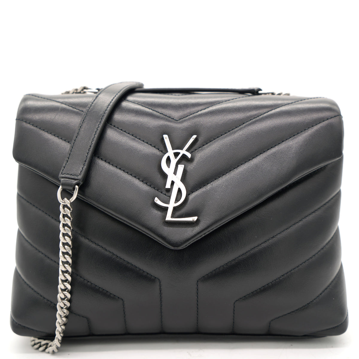 Saint Laurent - Puffer Ysl-logo Padded Leather Pouch - Womens - Black