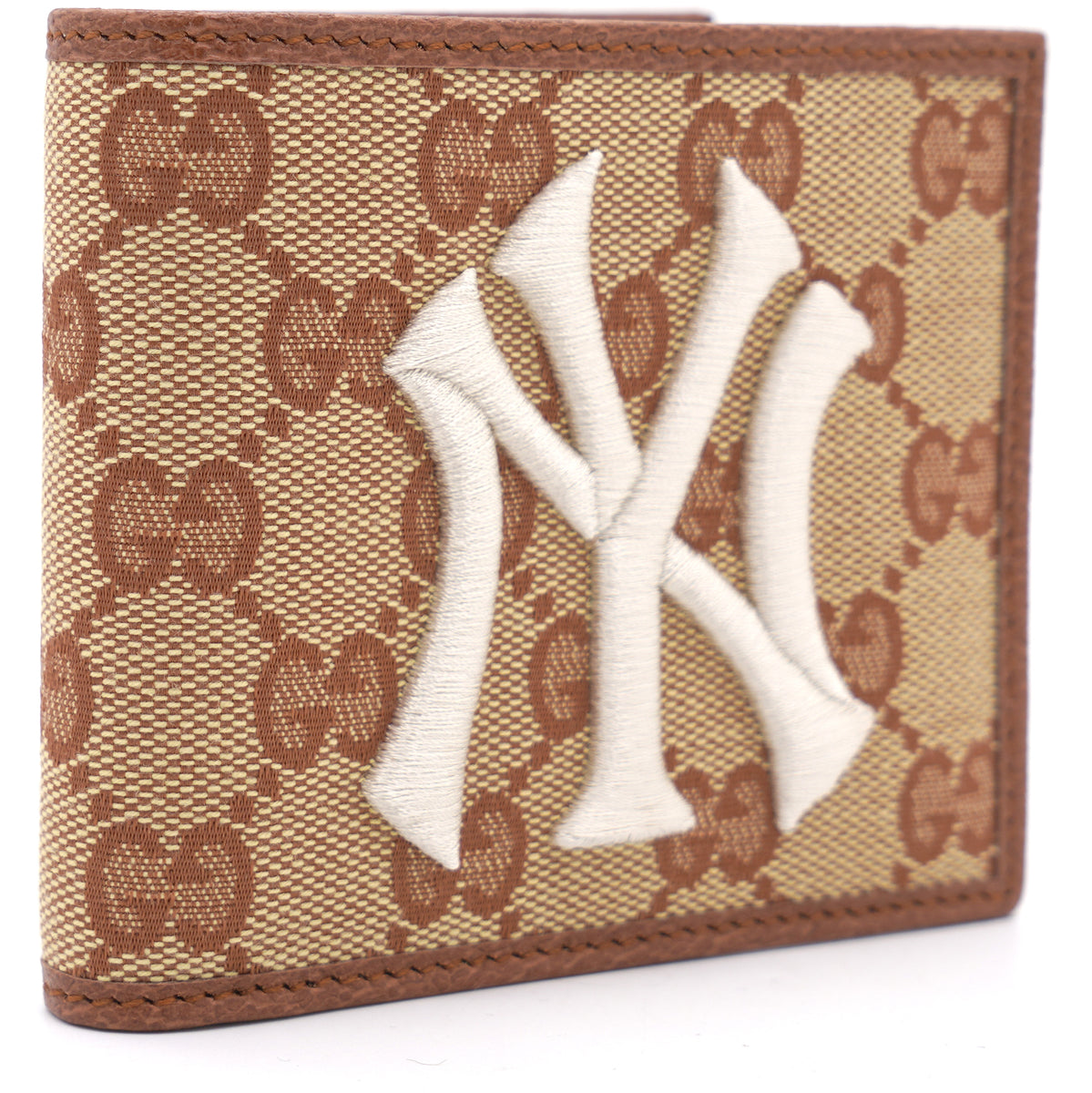 Gucci NY Yankees Patch Pouch GG Beige/Brick Red in Canvas with Gold-tone -  US