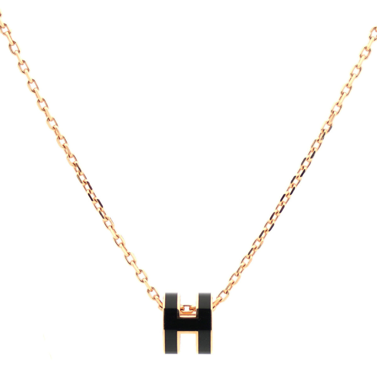 H necklace rose on sale gold