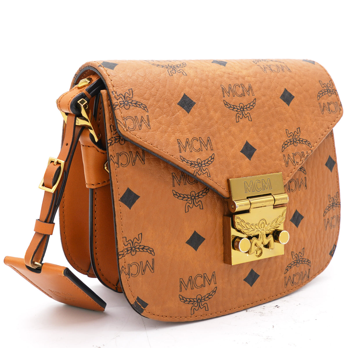 MCM Small Cognac Visetos Patricia Shoulder Bag at FORZIERI