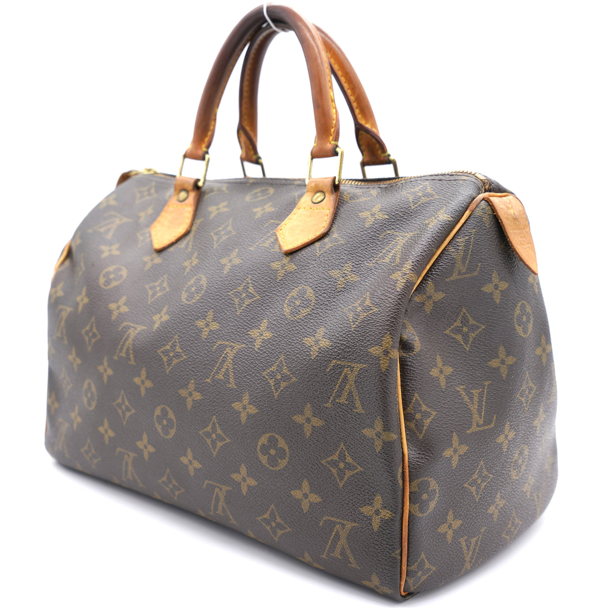 10% - LOUIS VUITTON Totem Speedy 30 Monogram Canvas Satchel Bag Brown - louis  vuitton pre owned monogram gathered detailing tote bag item