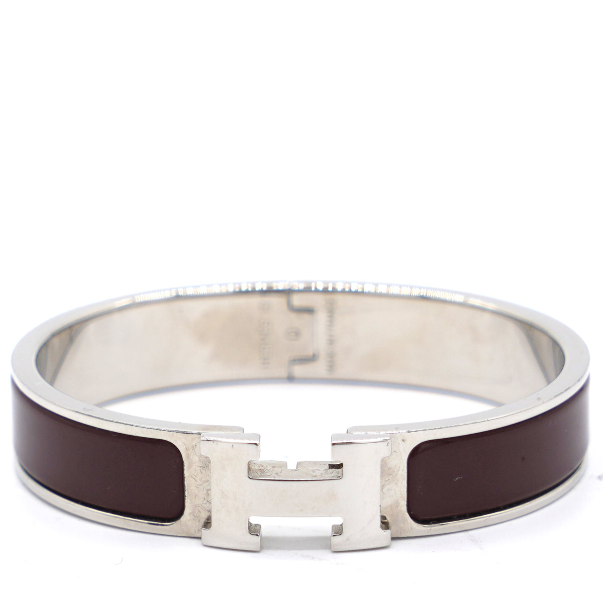 Hermes silver discount and black bracelet