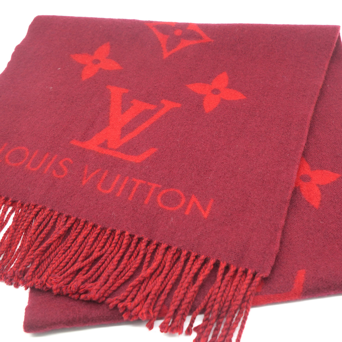 Louis Vuitton Red Reykjavik Cashmere Scarf