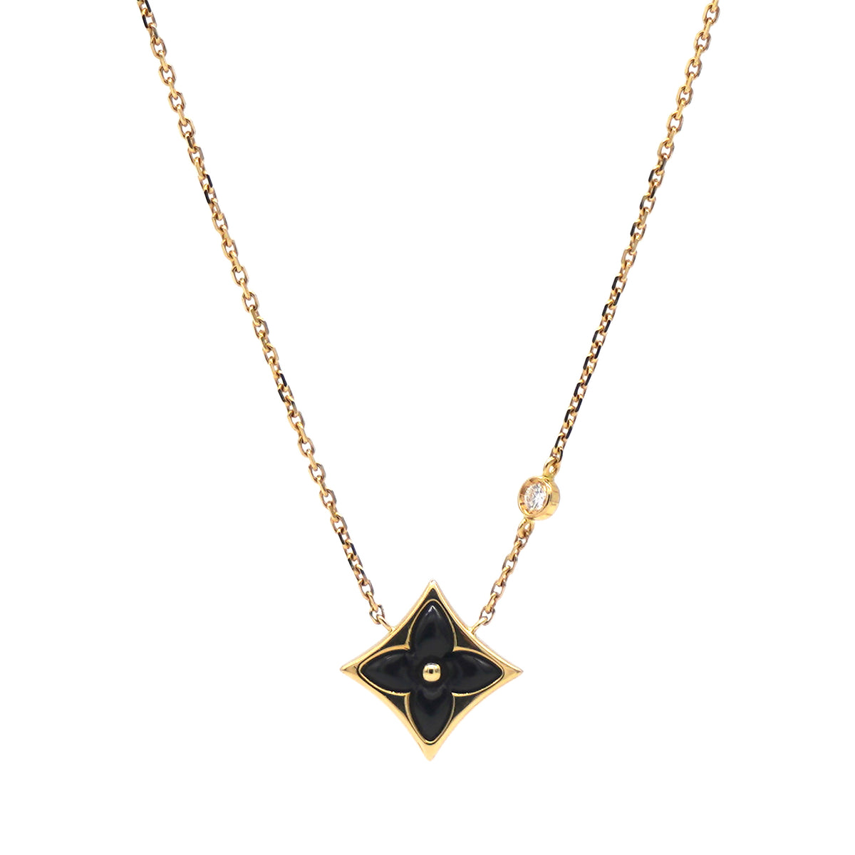 LOUIS VUITTON® Color Blossom BB Star Pendant, Yellow Gold, Onyx