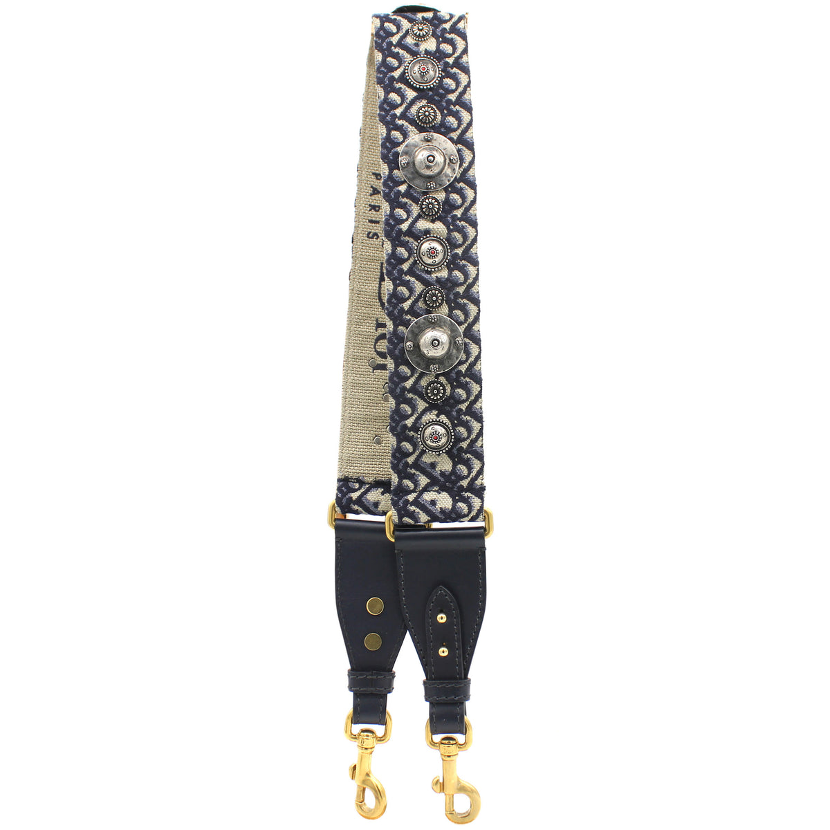 Dior Multicolor Studded Canvas and Leather Bohemian Inspired Shoulder Strap  Dior