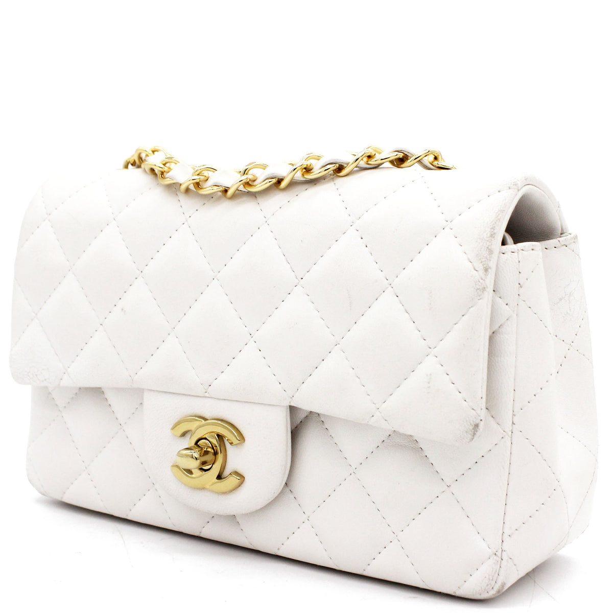 Chanel white clearance classic flap bag