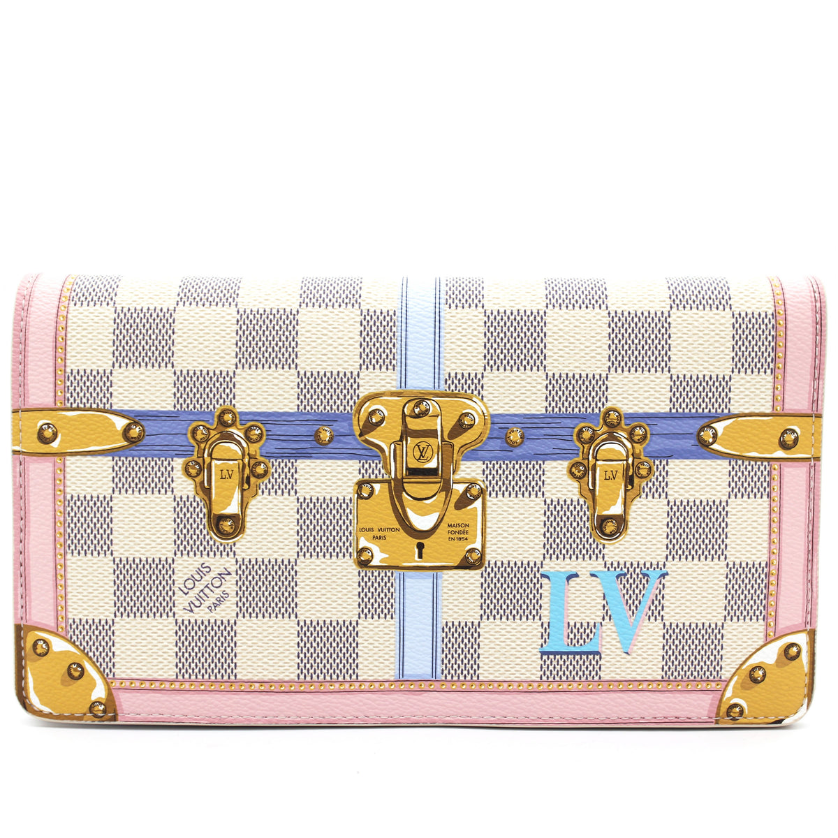 LOUIS VUITTON Damier Azur Summer Trunks Pochette Weekend 1165022