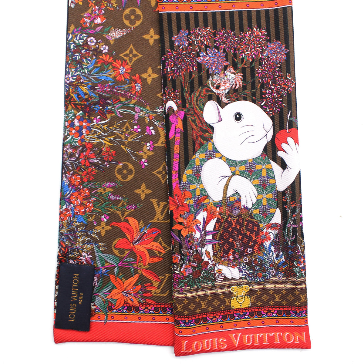 Louis Vuitton Multicolour Vuittonite Chinese New Year Rat Print Square Silk  Scarf Louis Vuitton