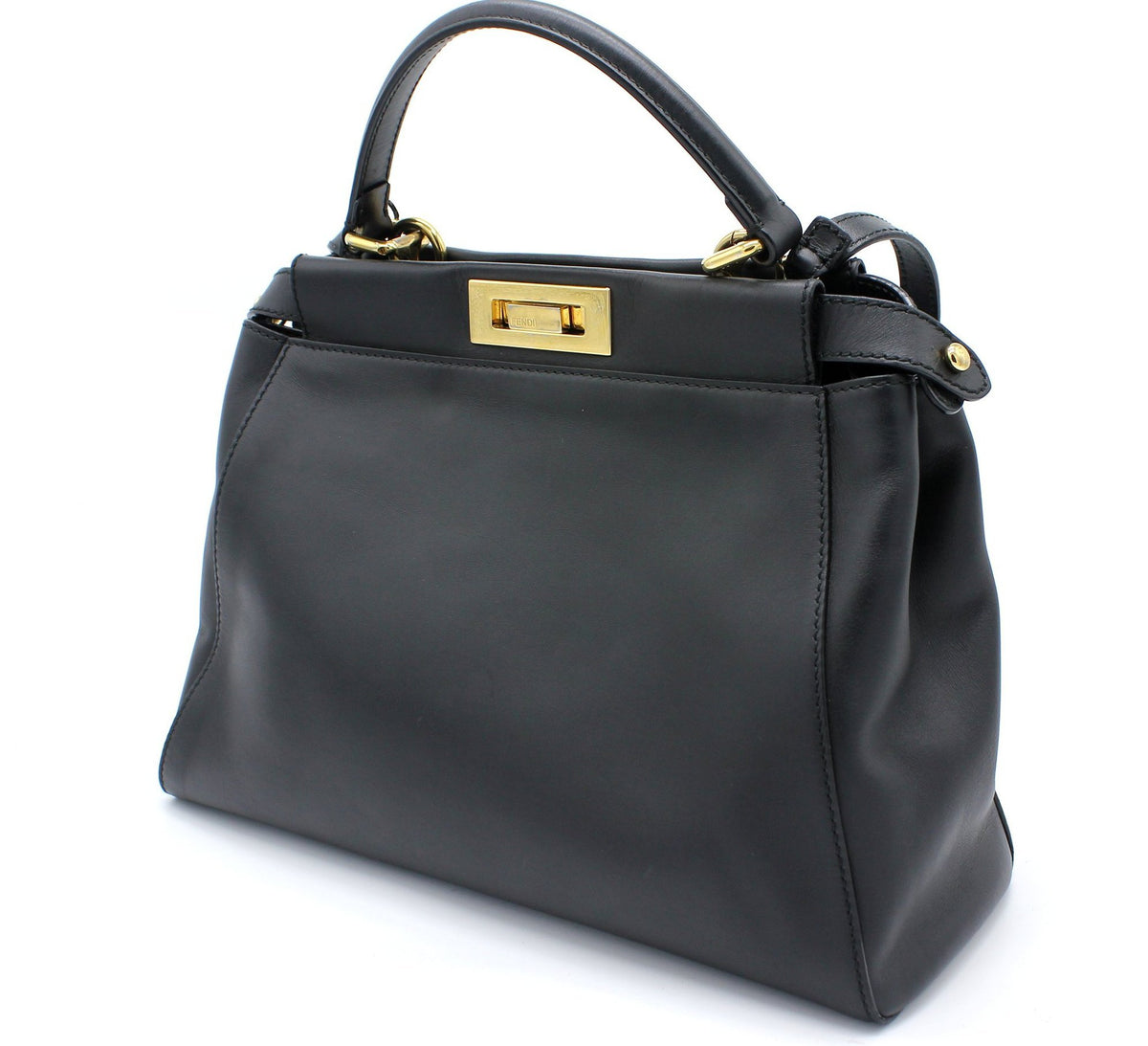FENDI Peekaboo Black Calfskin leather Handbag - STYLISHTO – STYLISHTOP