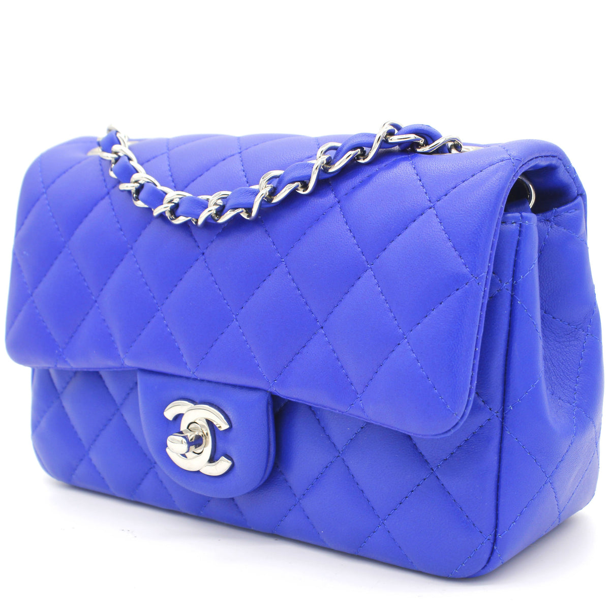 Chanel mini flap on sale blue