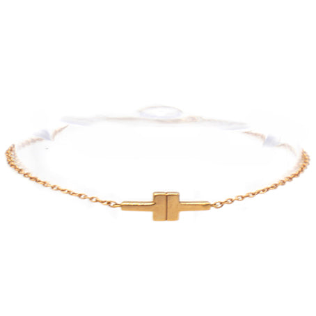 T 18K Rose Gold Single Chain Bracelet