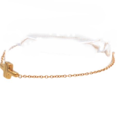 T 18K Rose Gold Single Chain Bracelet