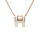 Pop H Blanc Lacquer Yellow Gold-Plated Pendant