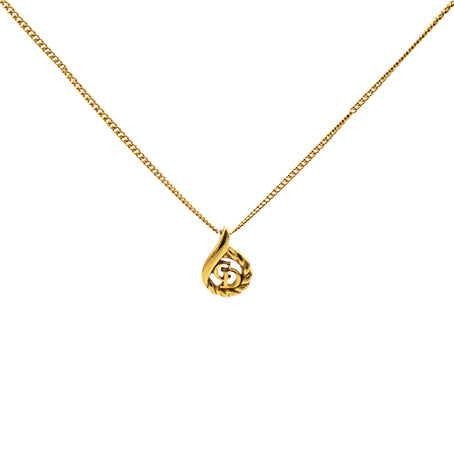 Necklace CD Drop Motif GP Plated Gold Women's