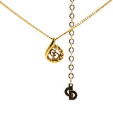 Necklace CD Drop Motif GP Plated Gold Women's