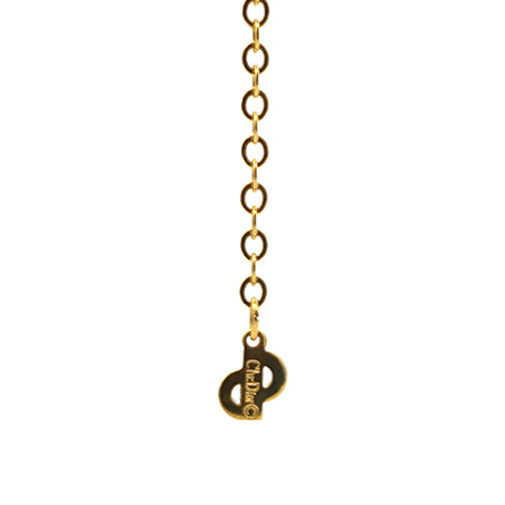 Necklace CD Drop Motif GP Plated Gold Women's