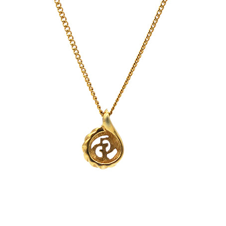 Necklace CD Drop Motif GP Plated Gold Women's