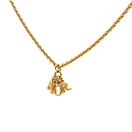 Gold Logo Pendant Necklace Golden