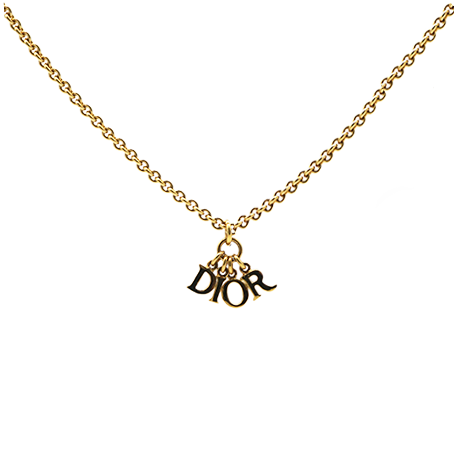 Gold Logo Pendant Necklace Golden