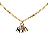 Gold Logo Pendant Necklace Golden