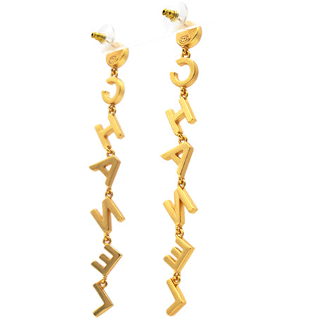 Crystal Pearl 90’s Icon Drop Letter Earrings Gold