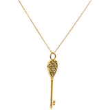 Enchant Heart Key Pendant Necklace 18k Yellow Gold & Diamond