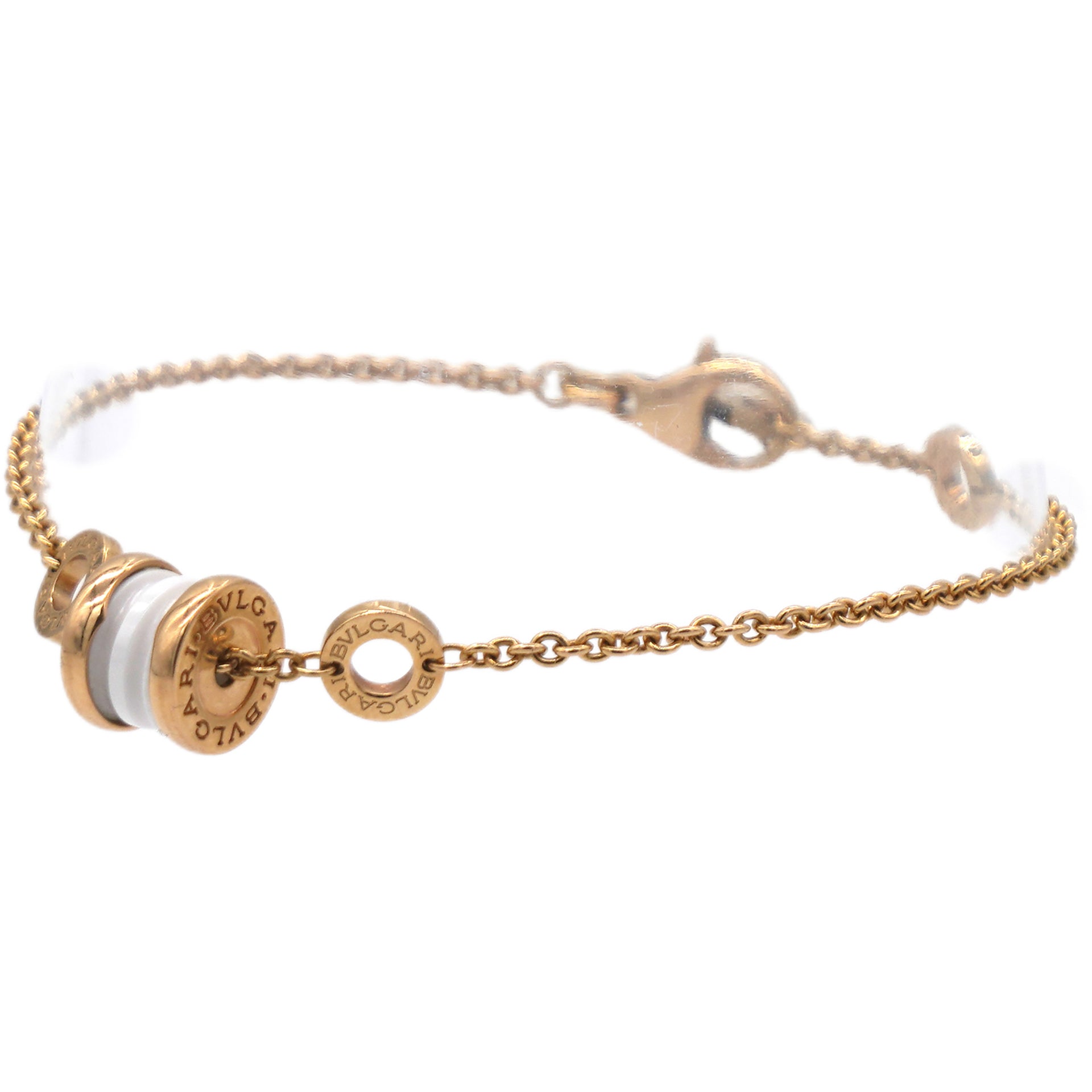 B.Zero Soft Bracelet In 18 Kt Rose Gold With 18 Kt Rose Gold And White Ceramic Pendant