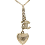 CC Logo Gold Heart Pendant Necklace