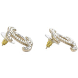 Pearl & Crystal CC Logo Earring