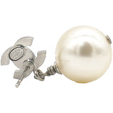 CC Drop Earrings Crystal Pearl Silver