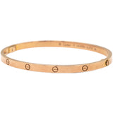 18K Rose Gold Small LOVE Bracelet 17