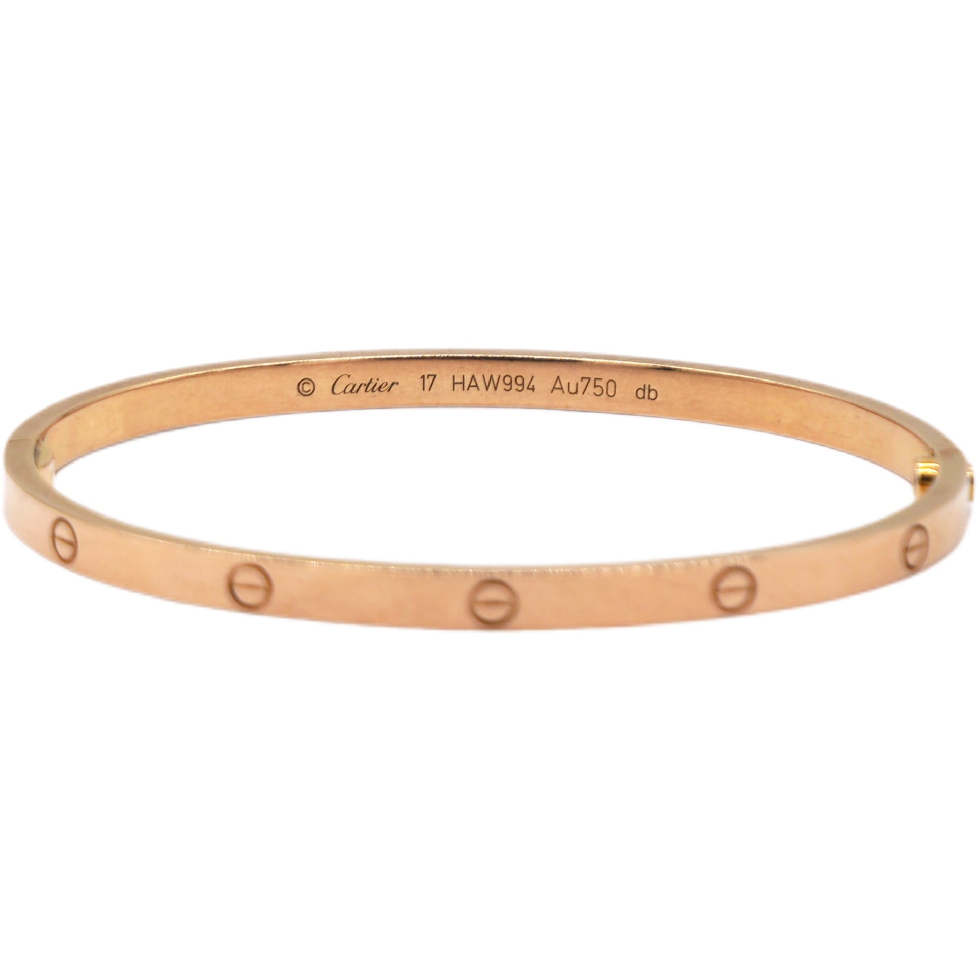 18K Rose Gold Small LOVE Bracelet 17