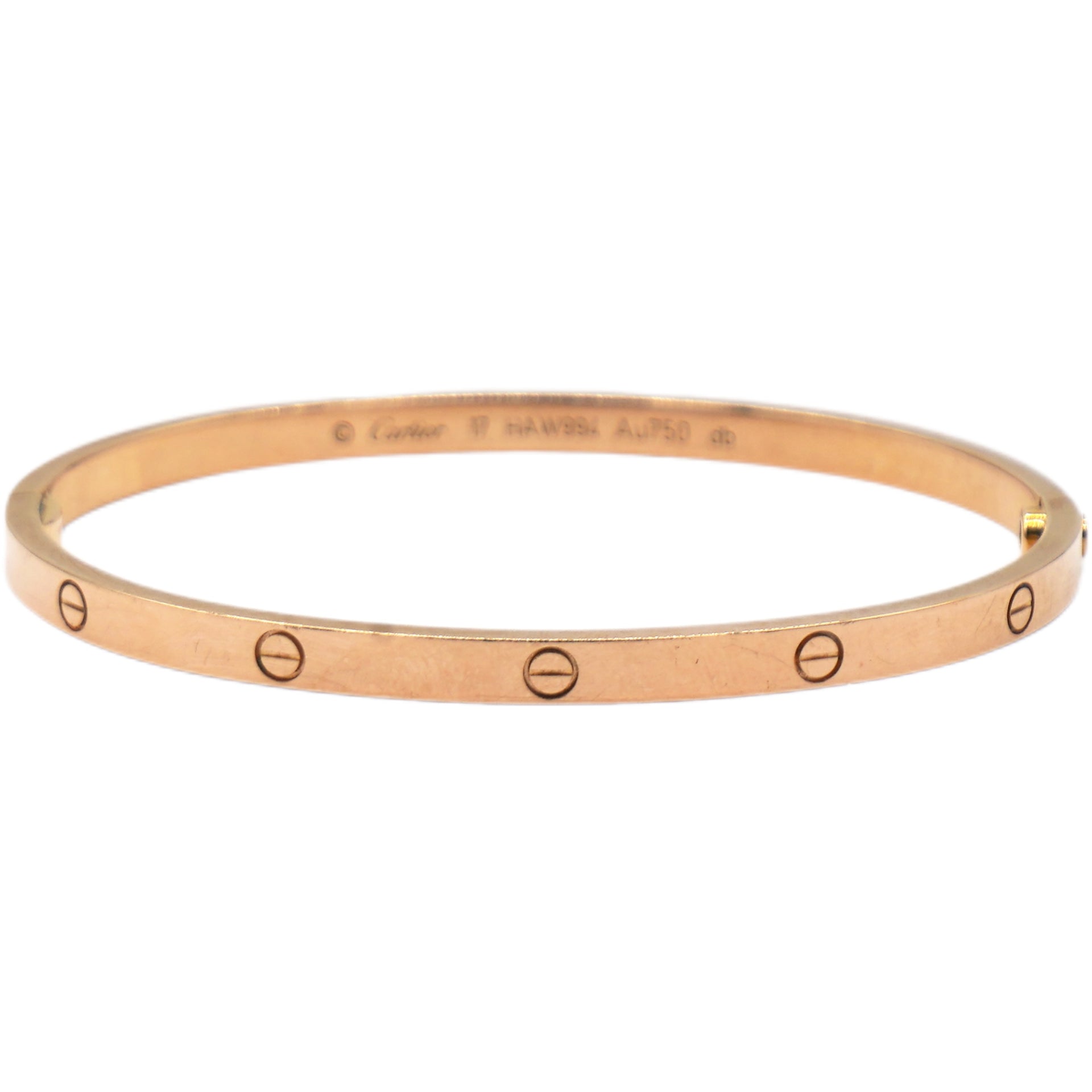 18K Rose Gold Small LOVE Bracelet 17