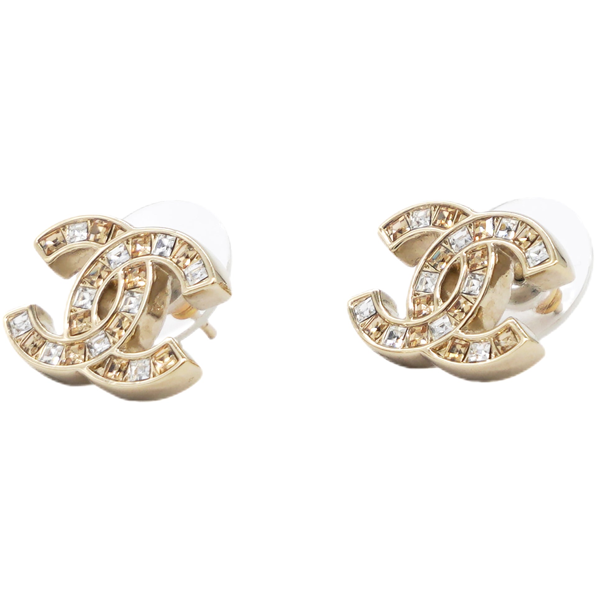 Crystal CC Earrings Gold