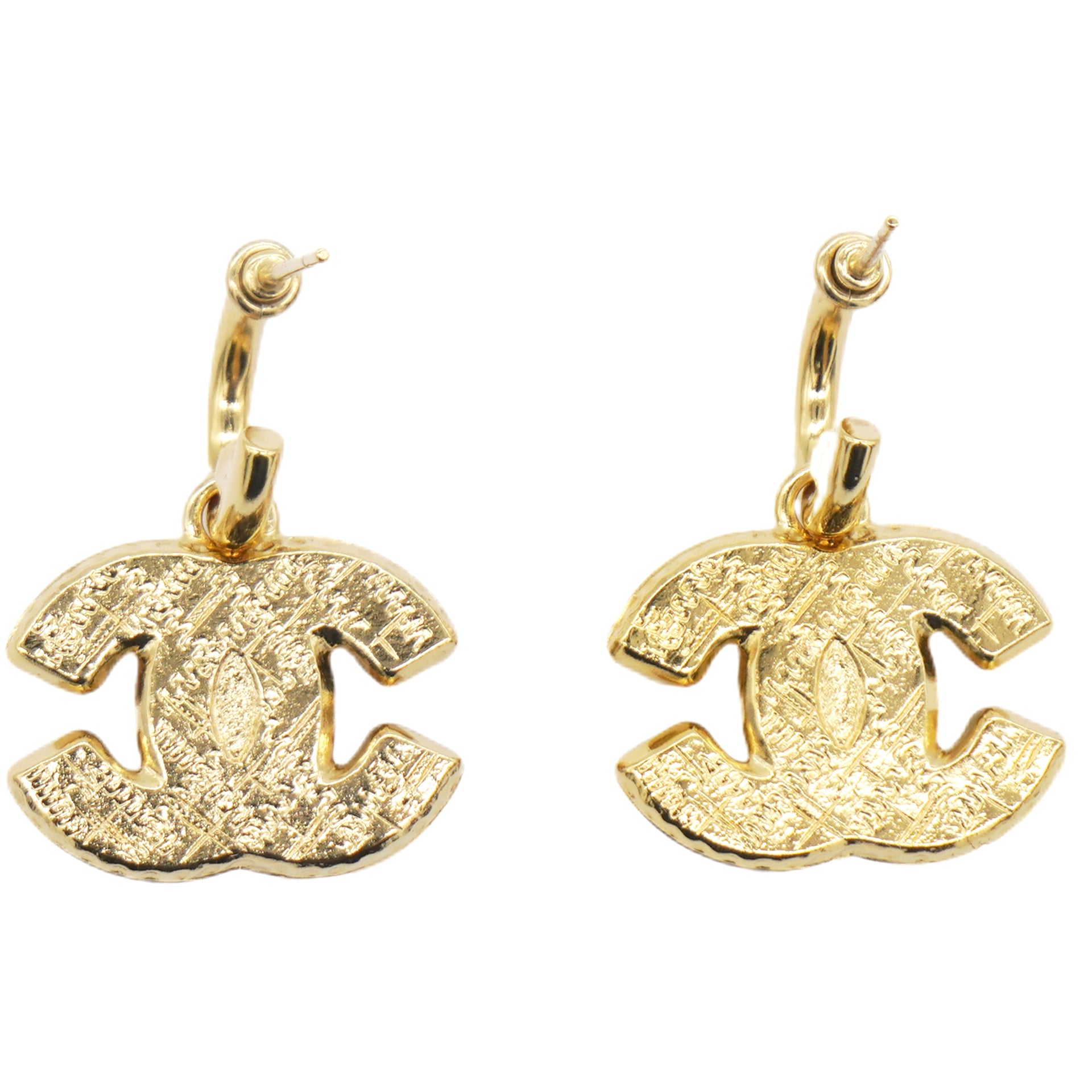 CC Logo Earrings Gold/White