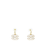 CC Logo Earrings Gold/White