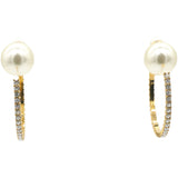 Tribal Pearl & Gold Metal Earrings Golden