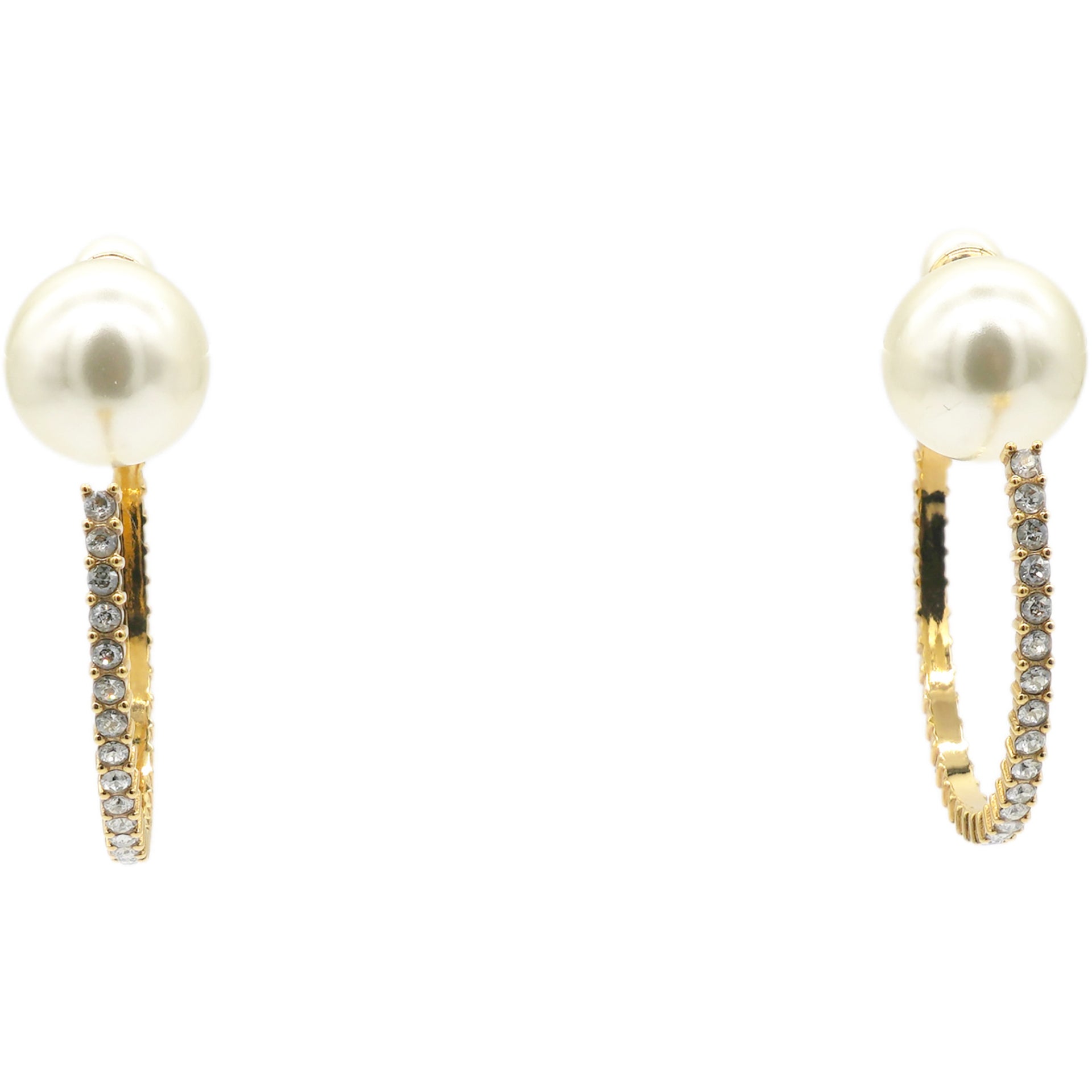 Tribal Pearl & Gold Metal Earrings Golden