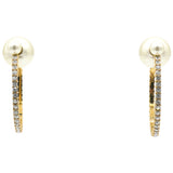 Tribal Pearl & Gold Metal Earrings Golden