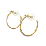 Tribal Pearl & Gold Metal Earrings Golden