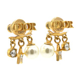 Pearl Crystal Evolution Earrings Aged Gold