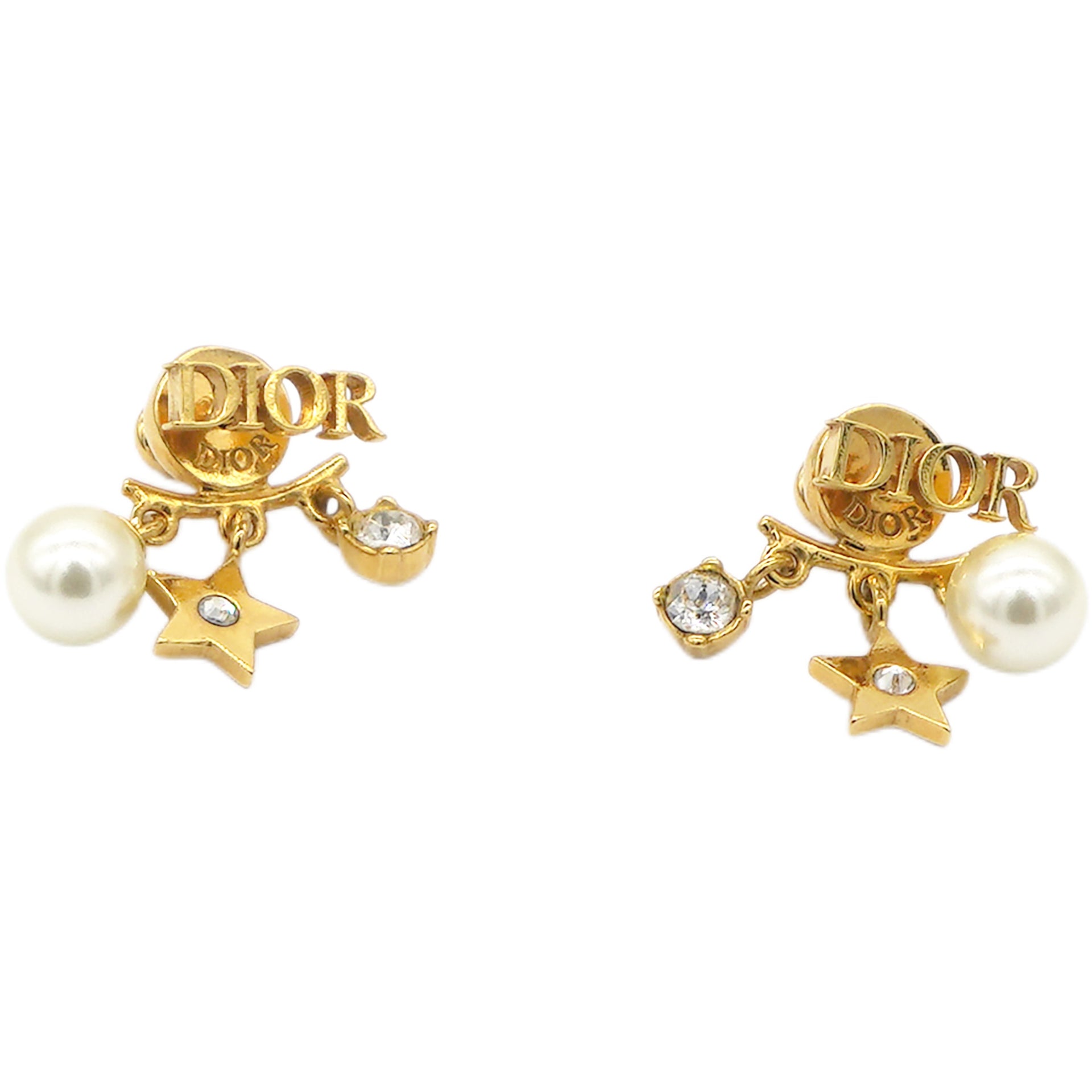 Pearl Crystal Evolution Earrings Aged Gold