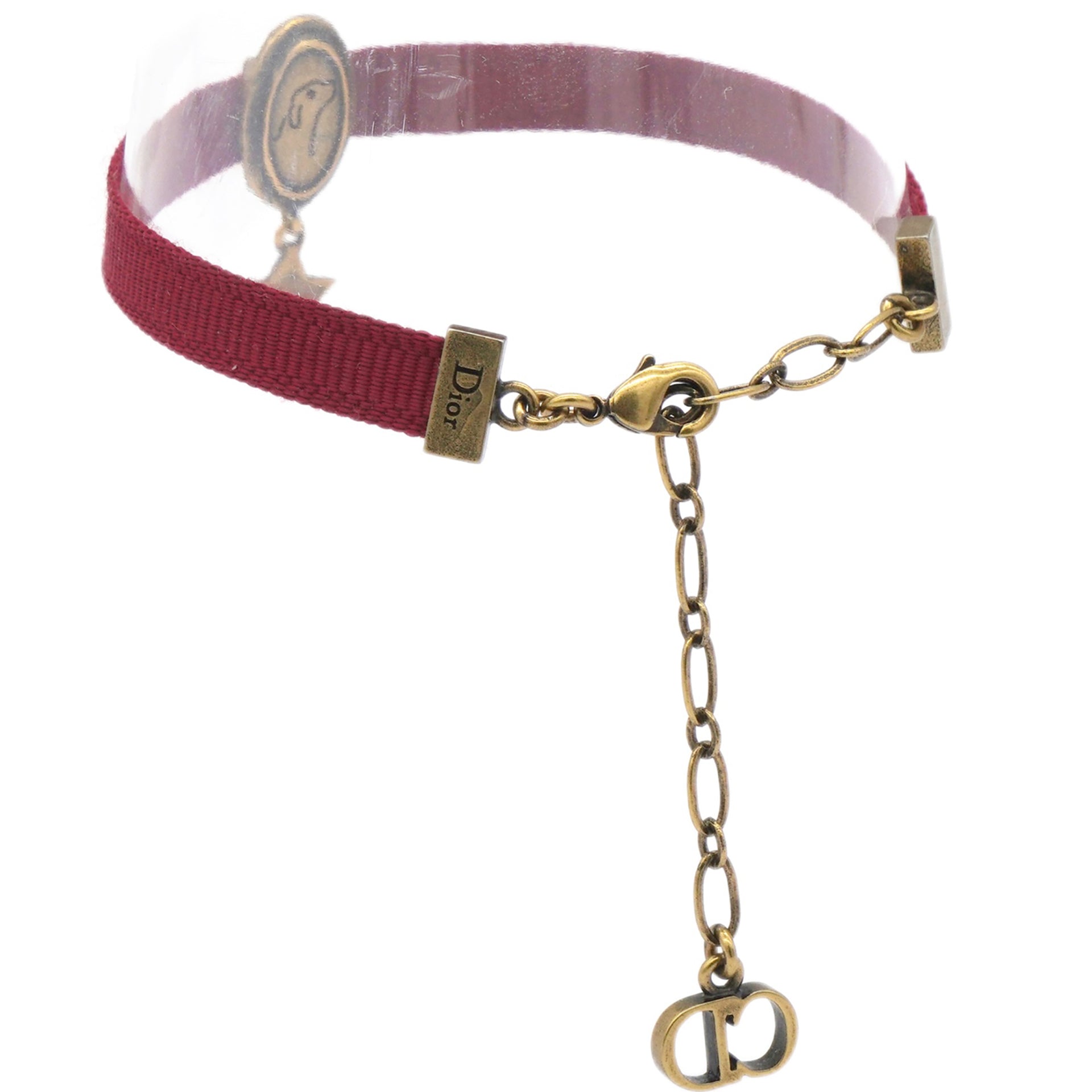 Grosgrain Ribbon Dog Star Bracelet Red