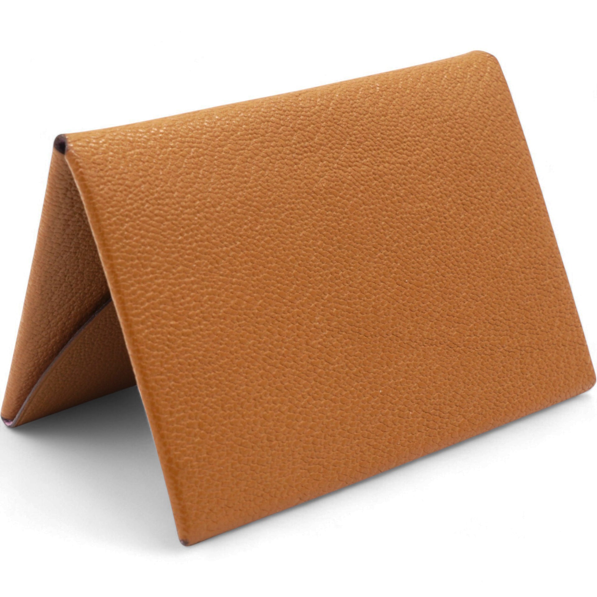 Mysore goatskin Duo Calvi Card Case caramel